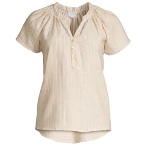 Heroes & Dreamers Striped Button Down in Tan Black, Large